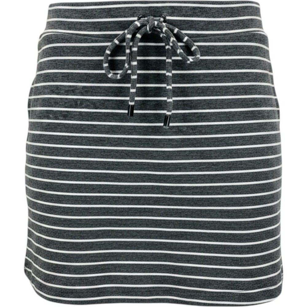 Cable & Gauge Striped Knit Skirt Womens Medium Gray White Excellent Drawstring